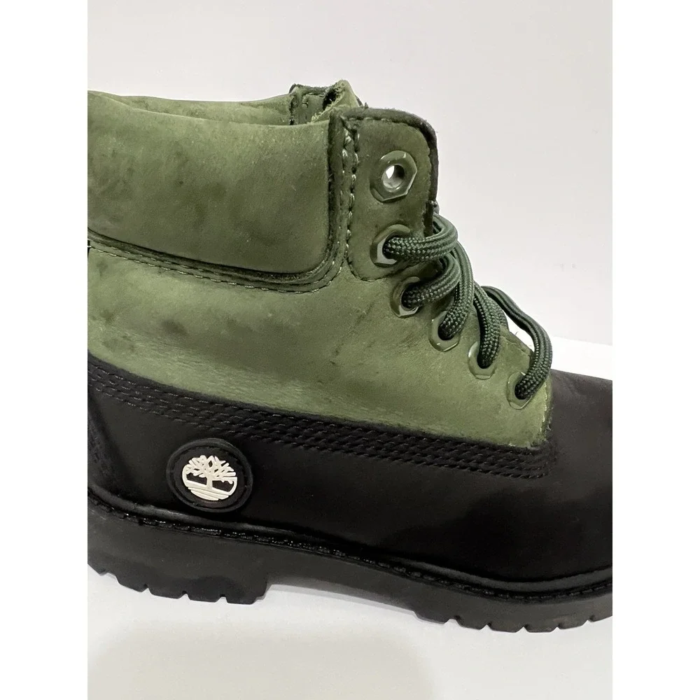 Timberland Waterproof Kids 12.5 Black And Green Boots School Camping Fishing